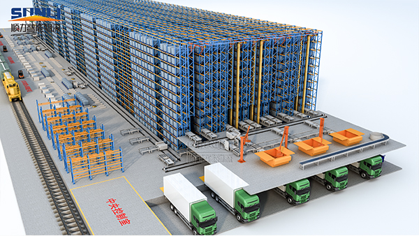 Pallet stacker-type vertical storage facility