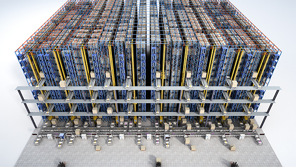 Palletizing machine vertical warehouse