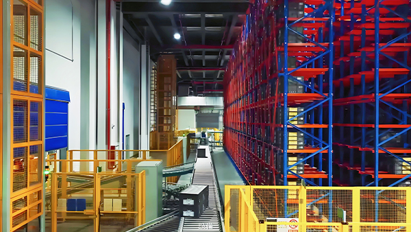 Mini-load material box storage area
