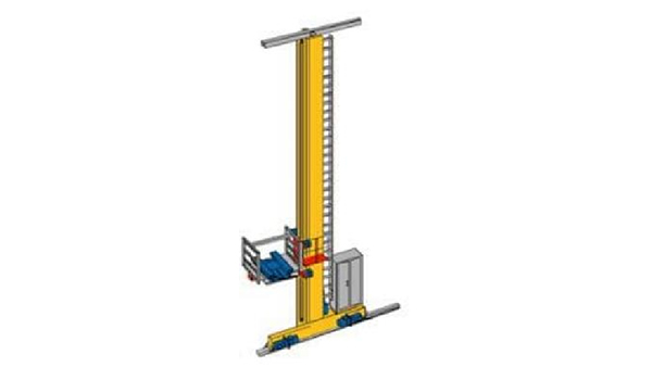 Stacker crane with single column and single cargo platform