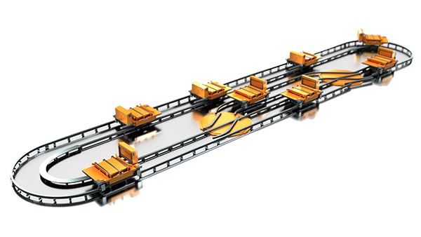 Ring-shaped track shuttle vehicle RGV