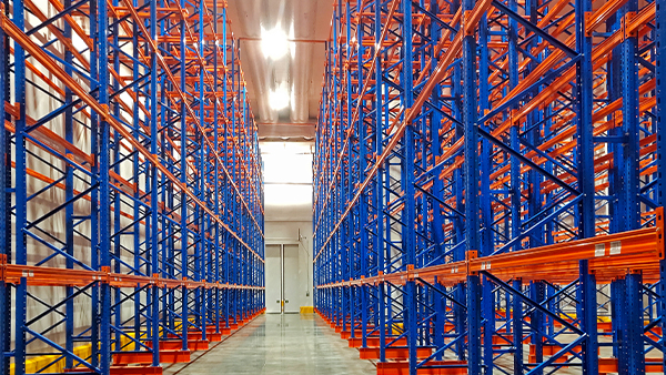 Double deep storage type shelves