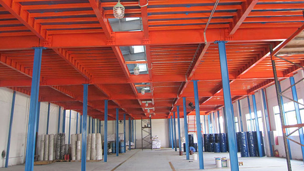 Mezzanine-style shelving