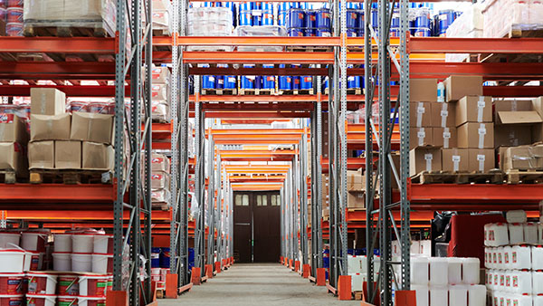 Mezzanine-style shelving