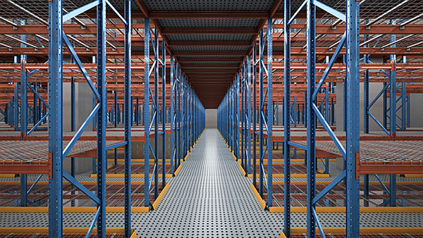 Mezzanine-style shelving