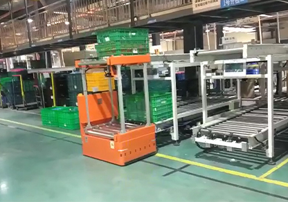 Double-layer backpack-style AGV inter-process transportation