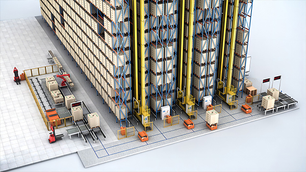 Flexible handling by AGV in the front area of the warehouse